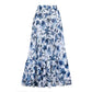 Sexy V-Neck Printed One-Piece Swimsuit & Skirt 2-Piece Set