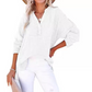 💥 LAST DAY — HALF PRICE! 💖 Women's Gauze Button Neck Long Sleeve Blouse – Soft Pure Cotton, Oversized Comfort 🎽 V-Neck, Textured, Side Slits ✨ Effortless Style for Coffee Runs, WFH & Country Walks 🌿
