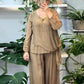 Fashionable Women’s 2-Piece Sequin Blouse & Wide Leg Pants Set