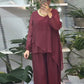 Fashionable Women’s 2-Piece Sequin Blouse & Wide Leg Pants Set