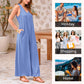 🌞Limited - Time 57% Off!👗Summer - Ready Women's V - Neck Sleeveless Wide - Leg Jumpsuit🌴