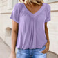 🎁Summer Hot Sale 50% OFF⏳Women's Casual Pleated V-Neck Short-Sleeve Top