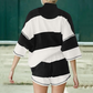 🌴Summer Specials💗Women’s Striped Half Zip Tops ＆ Shorts Two-Piece Set