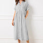 🎉This Week's Special Sales 50% Off✨Striped Lapel Button Down Shirt Dress | With Functional Pockets