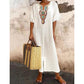 🩷Summer Hot Sale 50%OFF🩷Women's Casual Loose Cotton Linen Embroidered Split Dress
