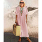 🩷Summer Hot Sale 50%OFF🩷Women's Casual Loose Cotton Linen Embroidered Split Dress