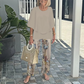 💃2025 Hot Sale 70% Off🔥Women’s Printed Pants and Crew Neck Top Set