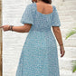 💃Summer Hot Sale 50% OFF💗Plus Size Split Floral Print Boho Maxi Dress
