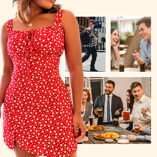 💥Last Day 50% OFF! ✈️Floral Print Spaghetti Strap Mini Dress
