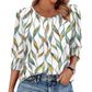 🌞Summer Hot Sale 50% OFF Women Dressy Casual 3/4 Length Sleeve Blouses with Smocked Cuffs