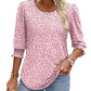 🌞Summer Hot Sale 50% OFF Women Dressy Casual 3/4 Length Sleeve Blouses with Smocked Cuffs