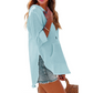 💕Wardrobe Essentials🔥Women's Solid V-Neck Long Sleeve Hooded Top with Pocket