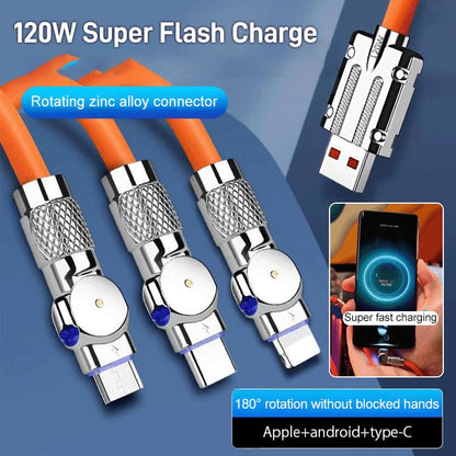 🔥Hot Sale 50% OFF⏰3-in-1 Rotatable Charging Cable