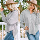 🔥LAST DAY SALE 50% OFF🏆️Women's Striped Shirt with Elastic Sleeves