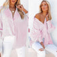 🔥LAST DAY SALE 50% OFF🏆️Women's Striped Shirt with Elastic Sleeves