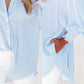 🔥LAST DAY SALE 50% OFF🏆️Women's Striped Shirt with Elastic Sleeves