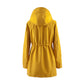 Long Hooded Zipper Windbreaker🧥Drawstring Waist-Cinching, Slimming Fit for Daily Commute & Errands