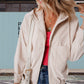 Women's Casual Lapel Hooded Jacket with Zipper