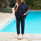 Limited Time Sale🔥Women's 2 Piece Outfits 3/4 Batwing Sleeve Pullover Top+Wide Leg Pants Set
