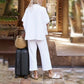 Limited Time Sale🔥Women's 2 Piece Outfits 3/4 Batwing Sleeve Pullover Top+Wide Leg Pants Set