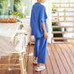 Limited Time Sale🔥Women's 2 Piece Outfits 3/4 Batwing Sleeve Pullover Top+Wide Leg Pants Set
