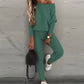 🔥HOT SALE🥰Off-Shoulder Long Sleeve Top with Drawstring Pants Set