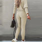 🔥HOT SALE🥰Off-Shoulder Long Sleeve Top with Drawstring Pants Set