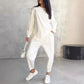 Women's Long-Sleeve Irregular Hem Sweatshirts & Pants Set