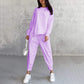 Women's Long-Sleeve Irregular Hem Sweatshirts & Pants Set