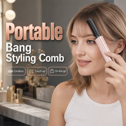 🎁LIMITED DEAL💇‍♀️ Wireless Ceramic Heated Hair Comb✨Quick Heat, Smooth Frizz, Create Fluffy Crown,Travel, Office & Daily Hair Touch-Ups