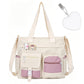 👜 HALF PRICE — TODAY ONLY! ✨ Large Capacity Multi-Pocket Canvas Tote Bag – Retro Style, Roomy & Organized 🎒 Laptop-Friendly, Lightweight & Comfortable 🏫 Perfect for School, Commuting & Shopping 🛍️