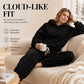 Women's Plush 3D Textured Hoodie & Pants Set – Cozy Winter Two-Piece