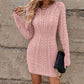 🌸 HOT SALE — 50% OFF! 💖 Cable Knit Bodycon Mini Sweater Dress – Curve-Hugging Fit, Soft Chunky Knit 🧶 Cozy & Chic for Parties, Dates & Christmas 🎄 Warm, Flattering & Versatile for Winter ✨