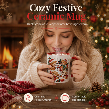 🎁 Christmas Hot Sale 50% OFF! ⛄ Festive Snowman & Highland Cow Ceramic Mug ✨ For Hot Chocolate, Cosy Winter Mornings & Christmas Gifting